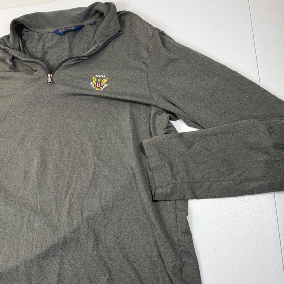Polo Golf Ralph Lauren Mens Gray USGA Quarter Zip Long Sleeve Pullover Shirt L - Picture 6 of 9